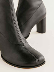 Reformation Presley Ankle Boot - Black Stretch Leather