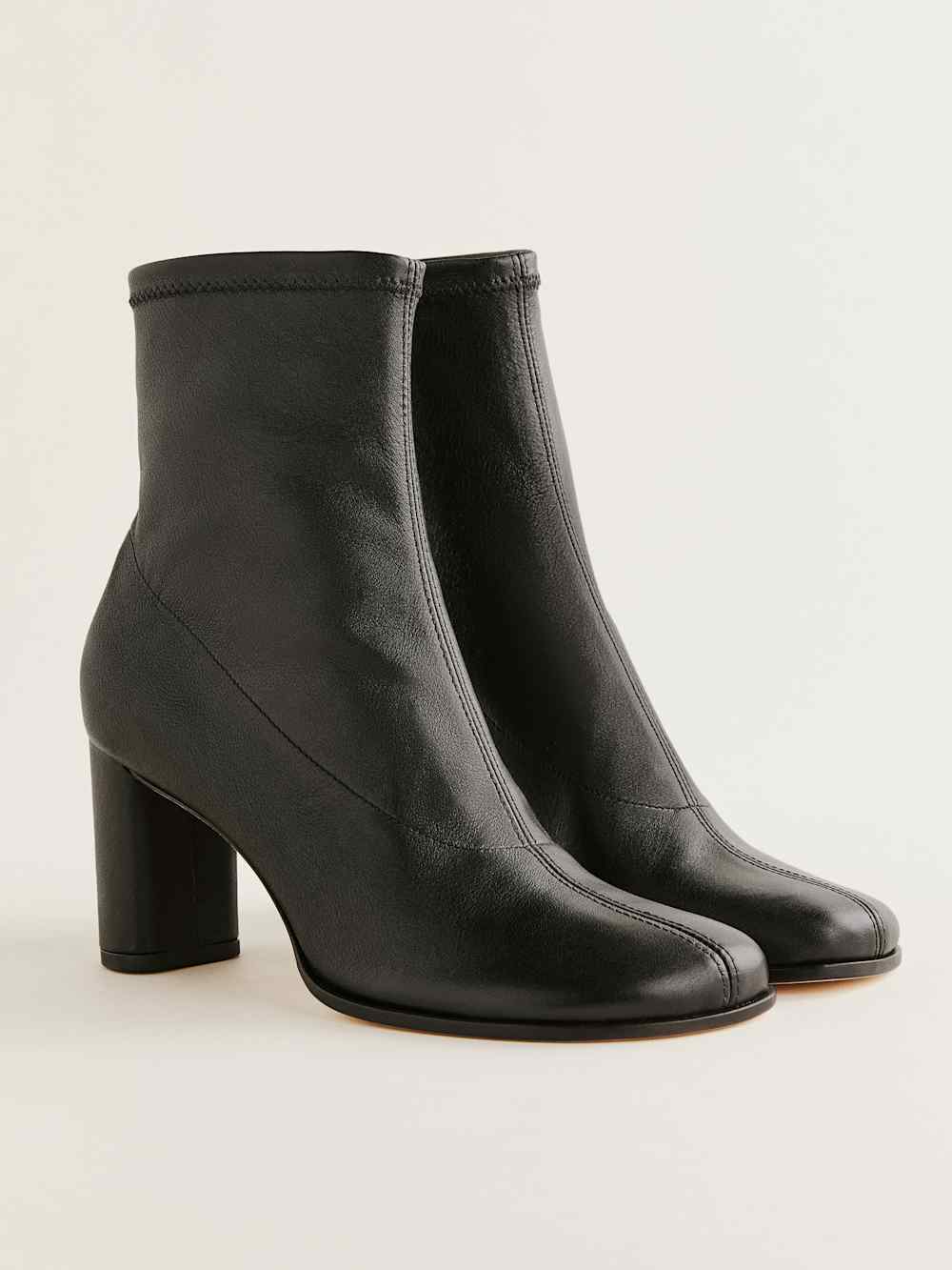 Reformation Presley Ankle Boot - Black Stretch Leather
