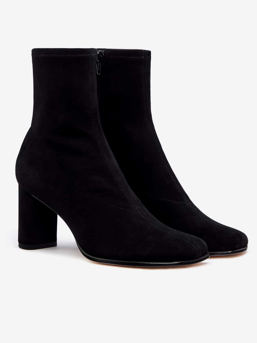 Reformation Presley Ankle Boot - Black Stretch Suede