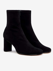Reformation Presley Ankle Boot - Black Stretch Suede