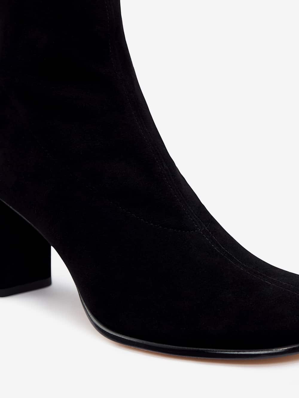 Reformation Presley Ankle Boot - Black Stretch Suede