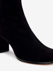 Reformation Presley Ankle Boot - Black Stretch Suede