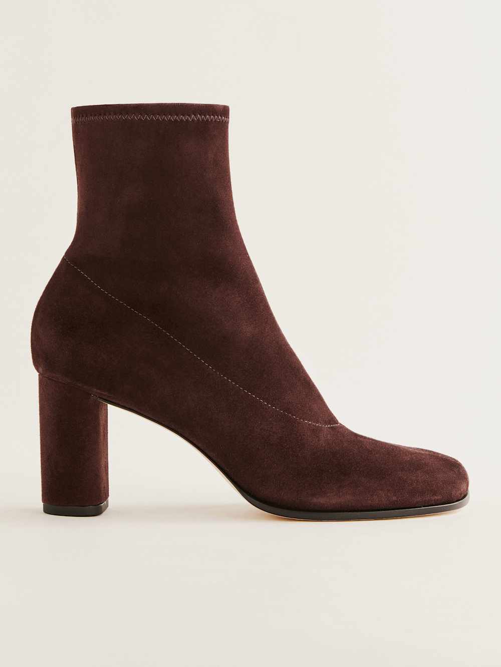 Reformation Presley Ankle Boot - Espresso Stretch Suede