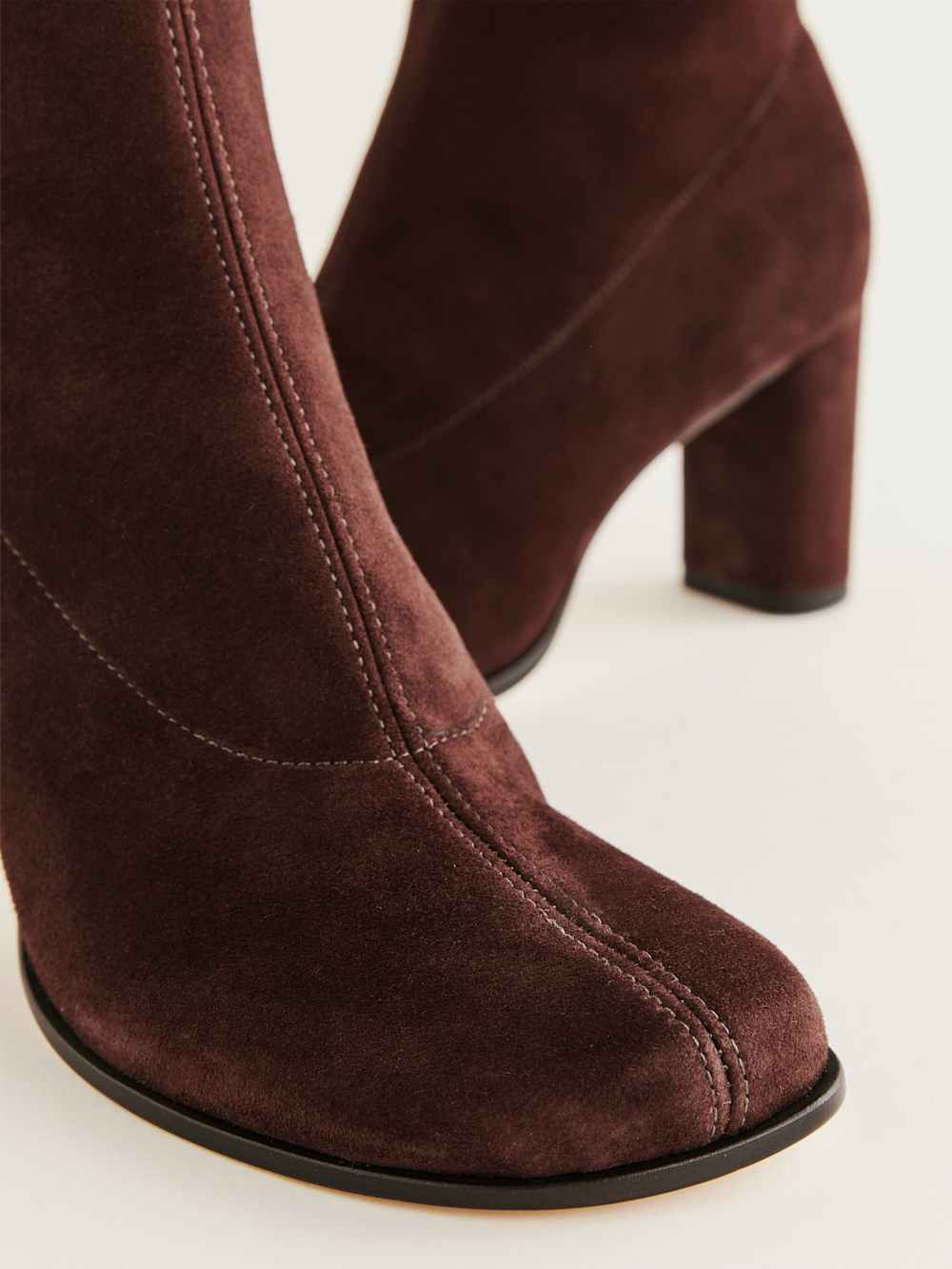 Reformation Presley Ankle Boot - Espresso Stretch Suede