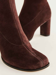 Reformation Presley Ankle Boot - Espresso Stretch Suede