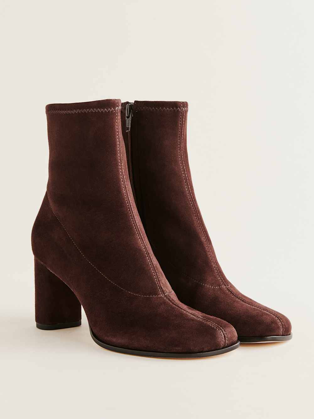 Reformation Presley Ankle Boot - Espresso Stretch Suede
