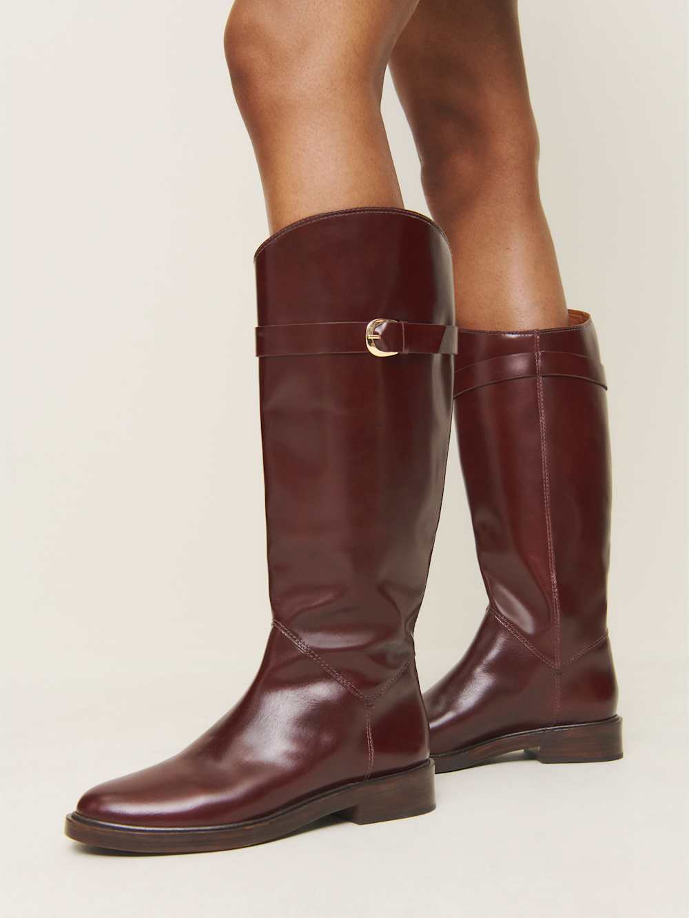 Reformation Franklin Knee Boot - Ruby Leather