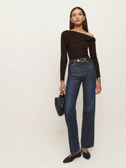 Reformation Lilou Regenerative Merino Sweater - Mole