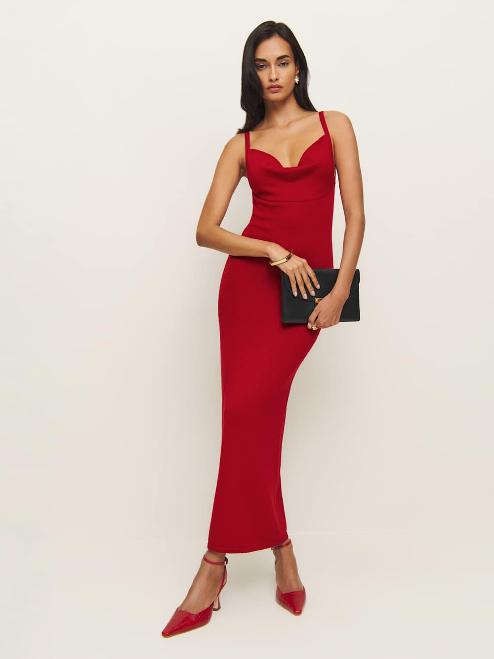 Reformation Gaia Regenerative Merino Sweater Dress - Lipstick