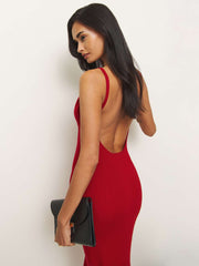 Reformation Gaia Regenerative Merino Sweater Dress - Lipstick