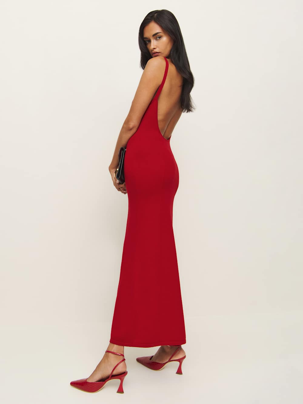 Reformation Gaia Regenerative Merino Sweater Dress - Lipstick