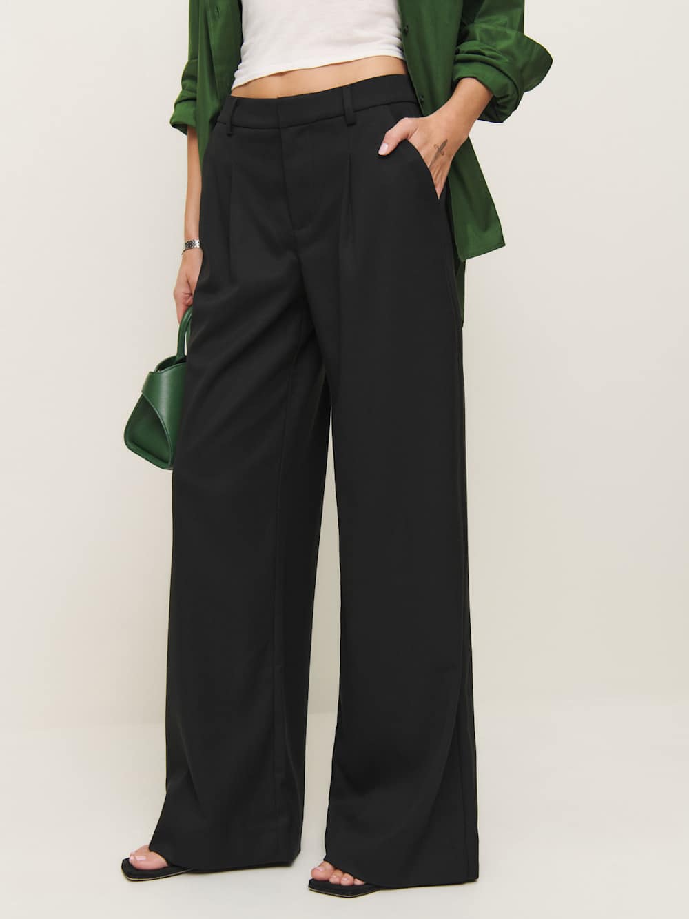 Reformation Ashwin Low Rise Pant - Black