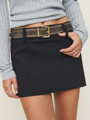 Reformation Sara Knit Skirt - Black