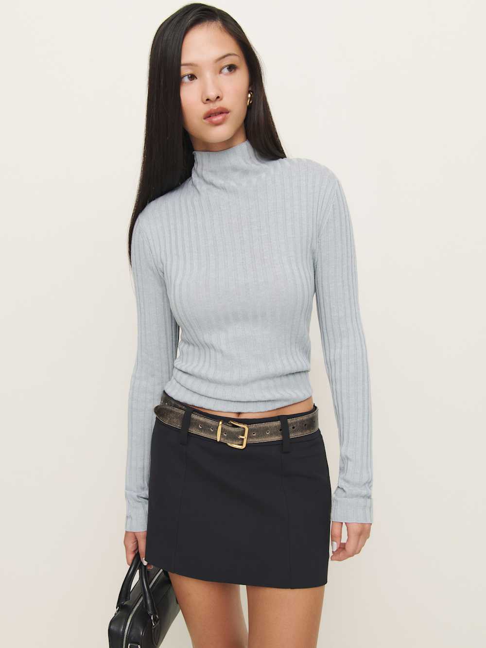 Reformation Sara Knit Skirt - Black