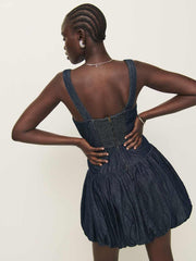 Reformation Delia Denim Mini Dress - Liffey