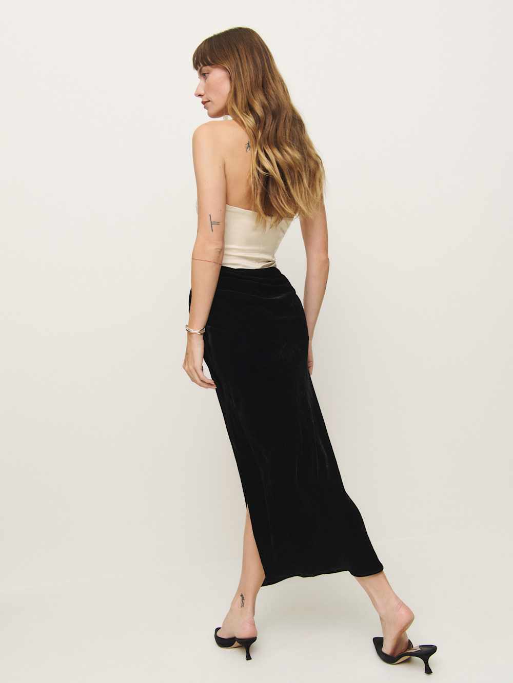 Reformation Minara Velvet Dress - Almond Black
