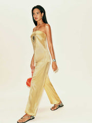 Reformation Alleia Satin Two Piece - Sunshine