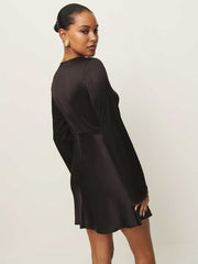 Reformation Natalina Satin Dress - Mole
