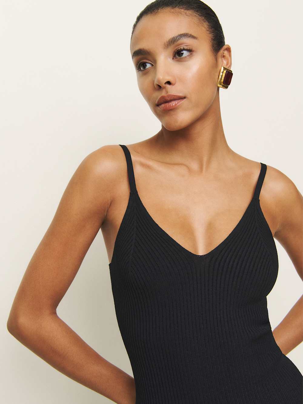 Reformation Milana Sweater Dress - Black