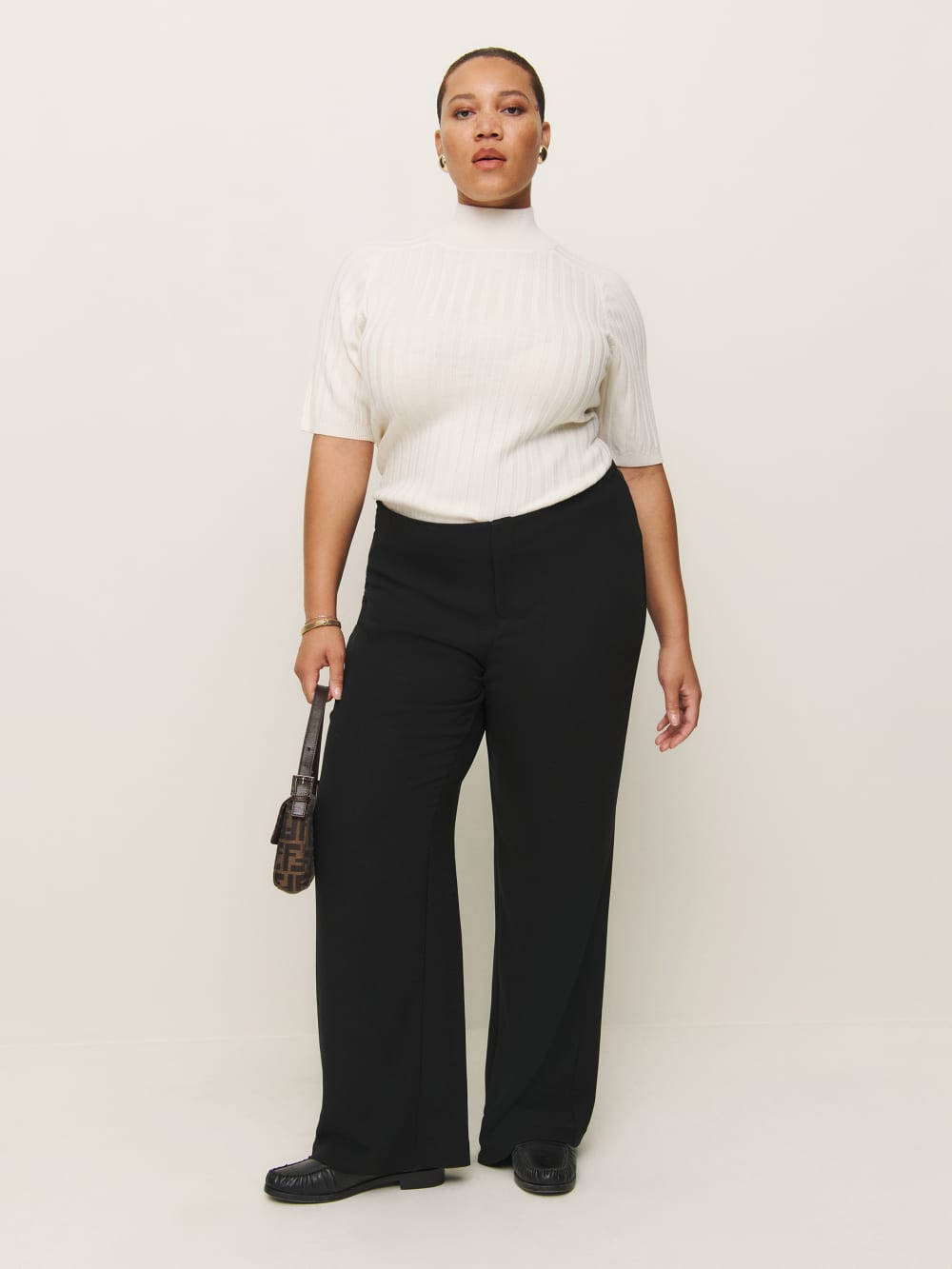 Reformation Vida Low Rise Pant Es - Black