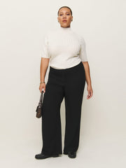Reformation Vida Low Rise Pant Es - Black