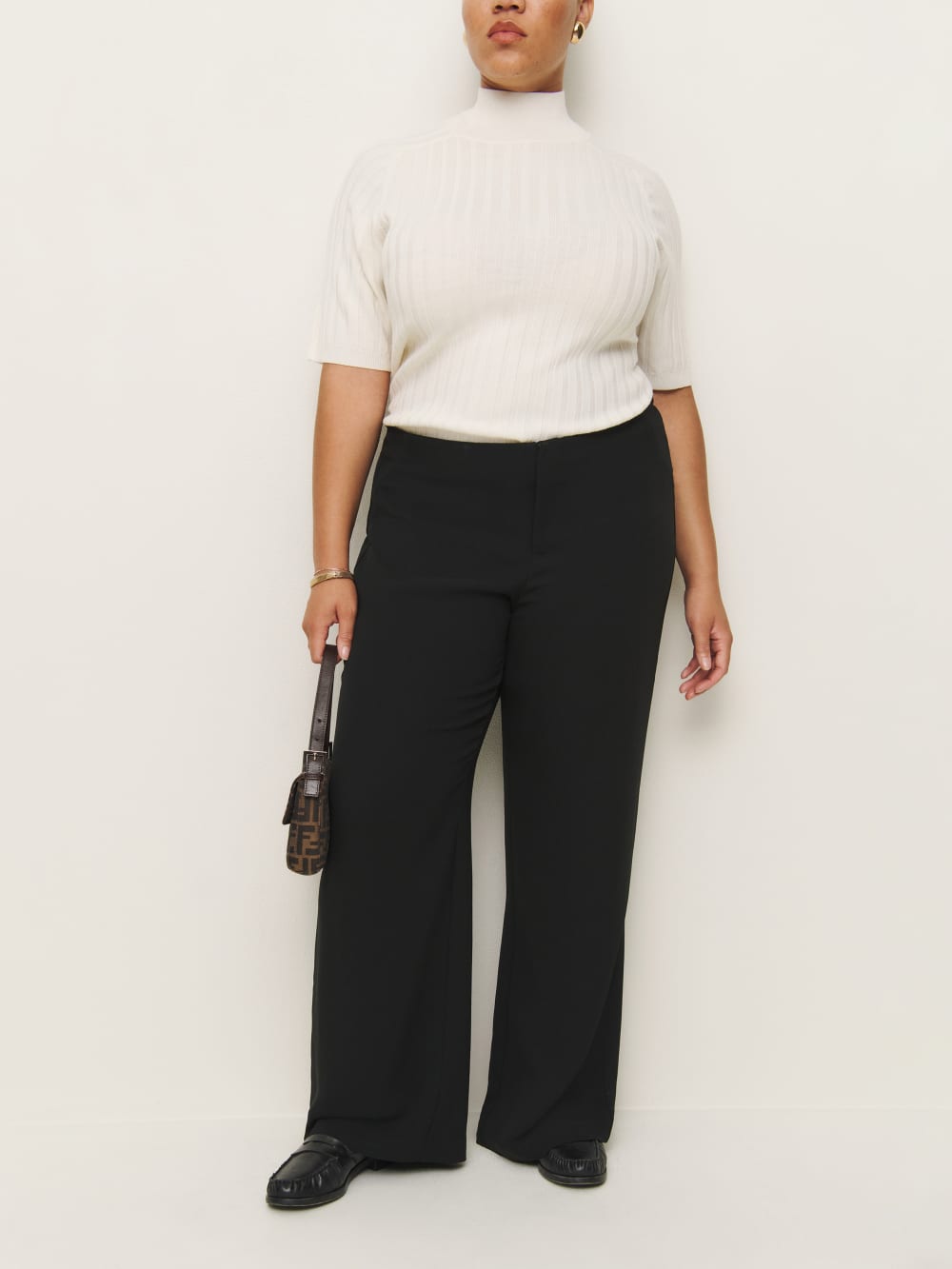 Reformation Vida Low Rise Pant Es - Black