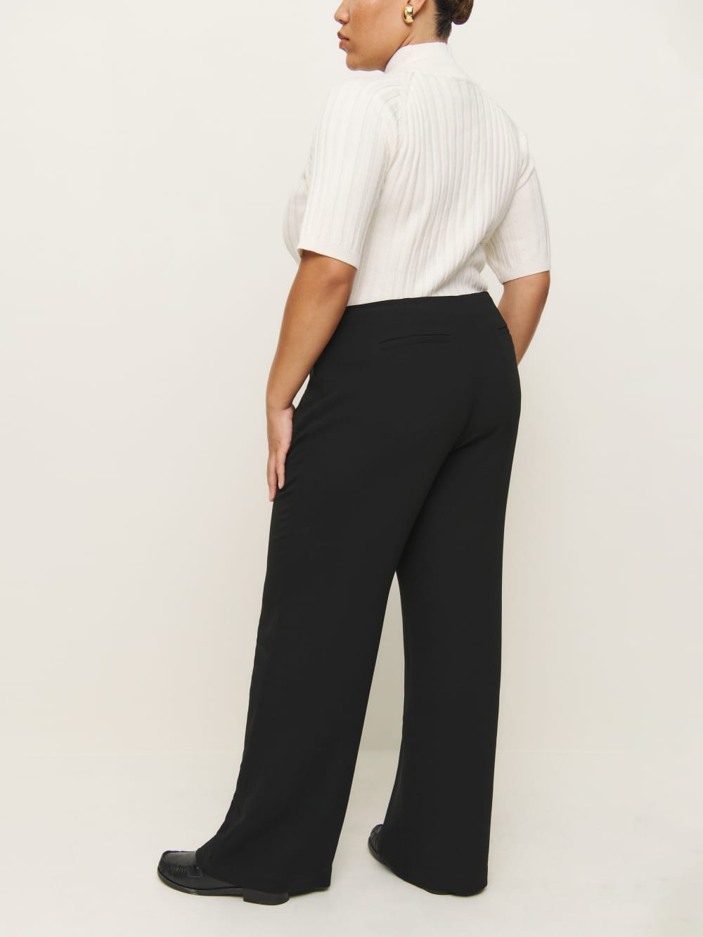 Reformation Vida Low Rise Pant Es - Black