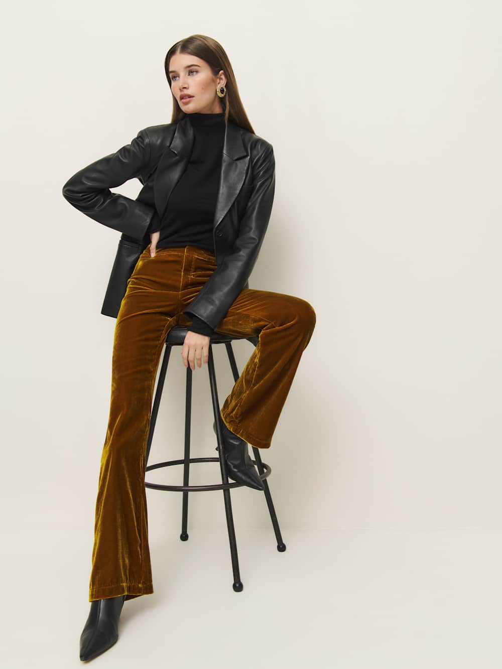 Reformation Sora Velvet Pant - Copper