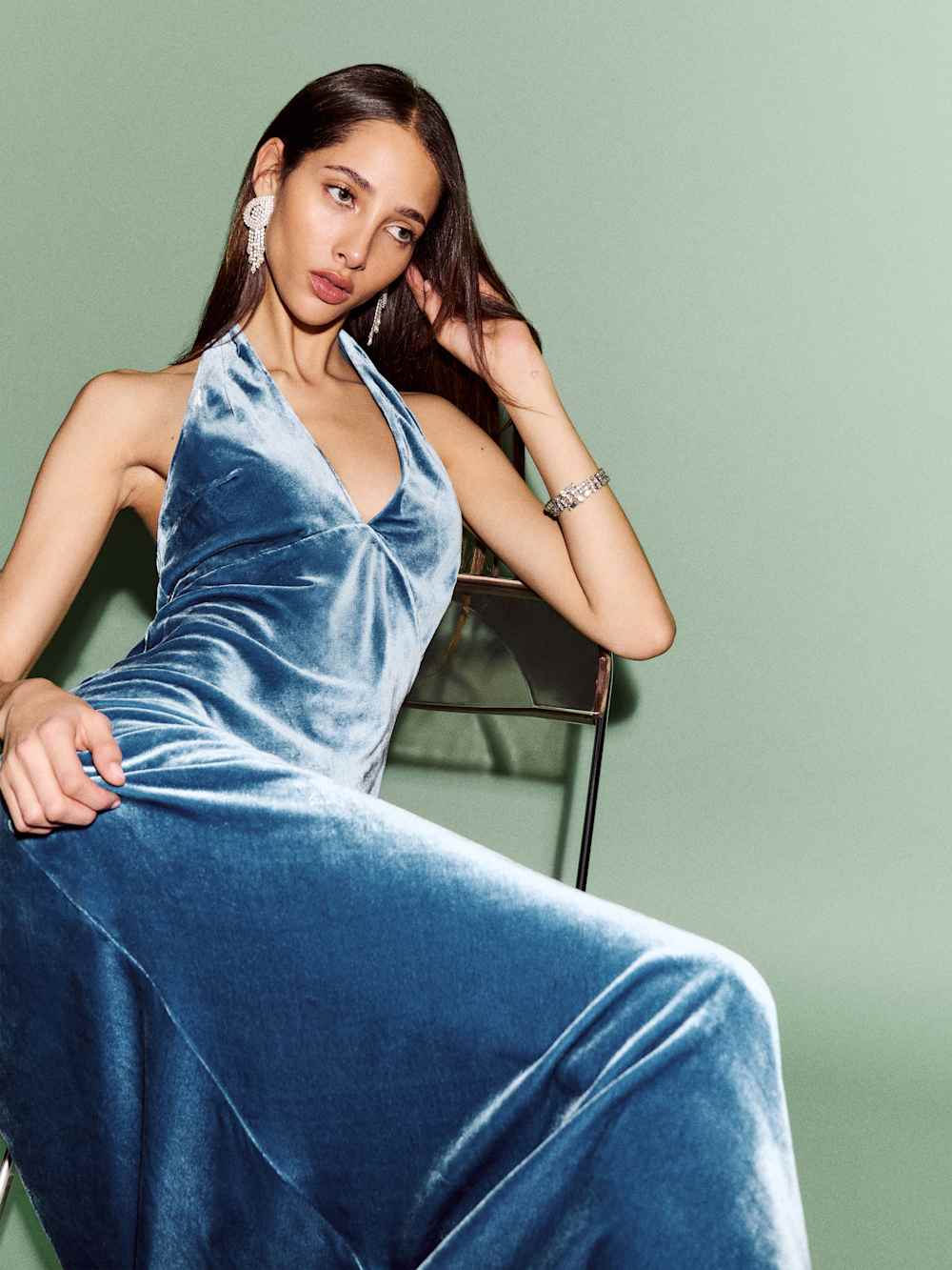 Reformation Daniella Velvet Dress - Starry Night