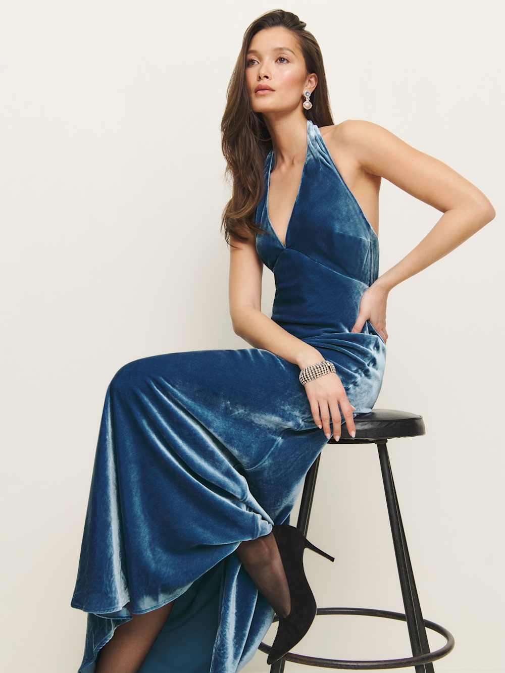 Reformation Daniella Velvet Dress - Starry Night