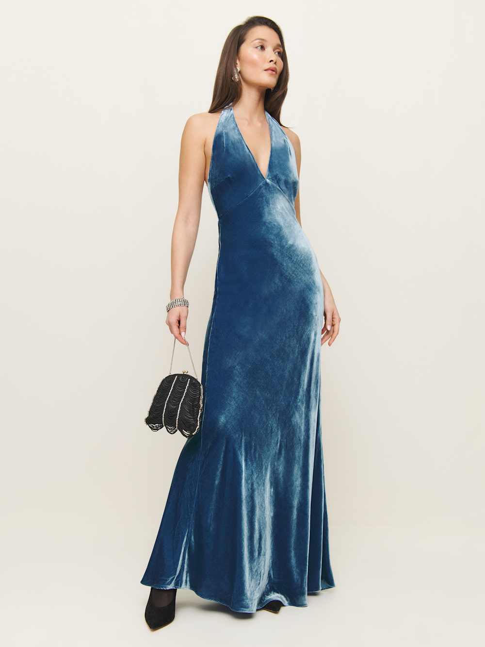 Reformation Daniella Velvet Dress - Starry Night
