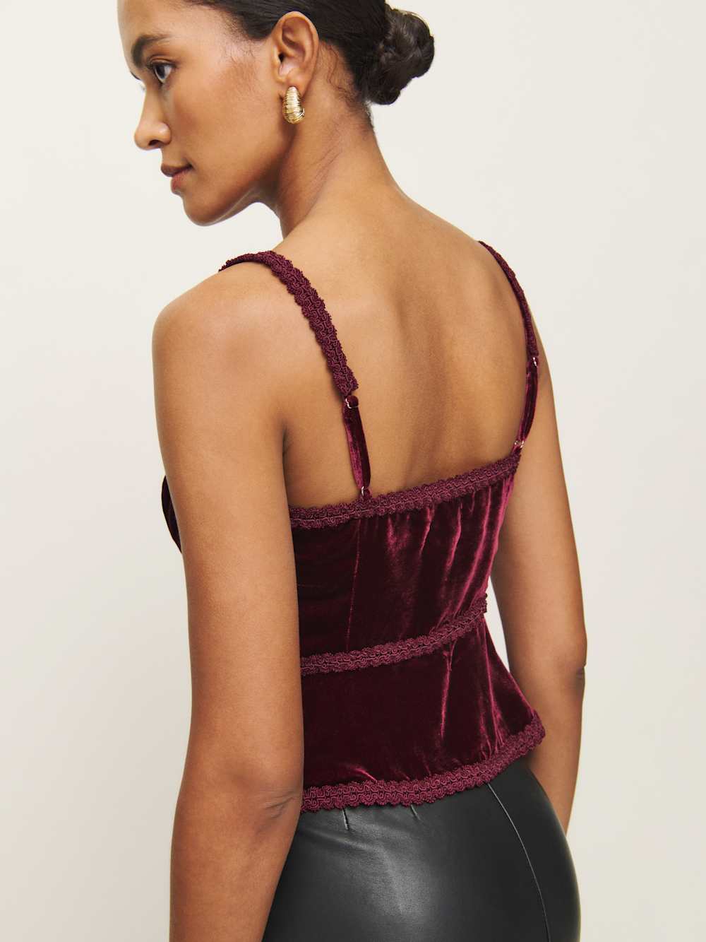 Reformation Minna Velvet Top - Chianti