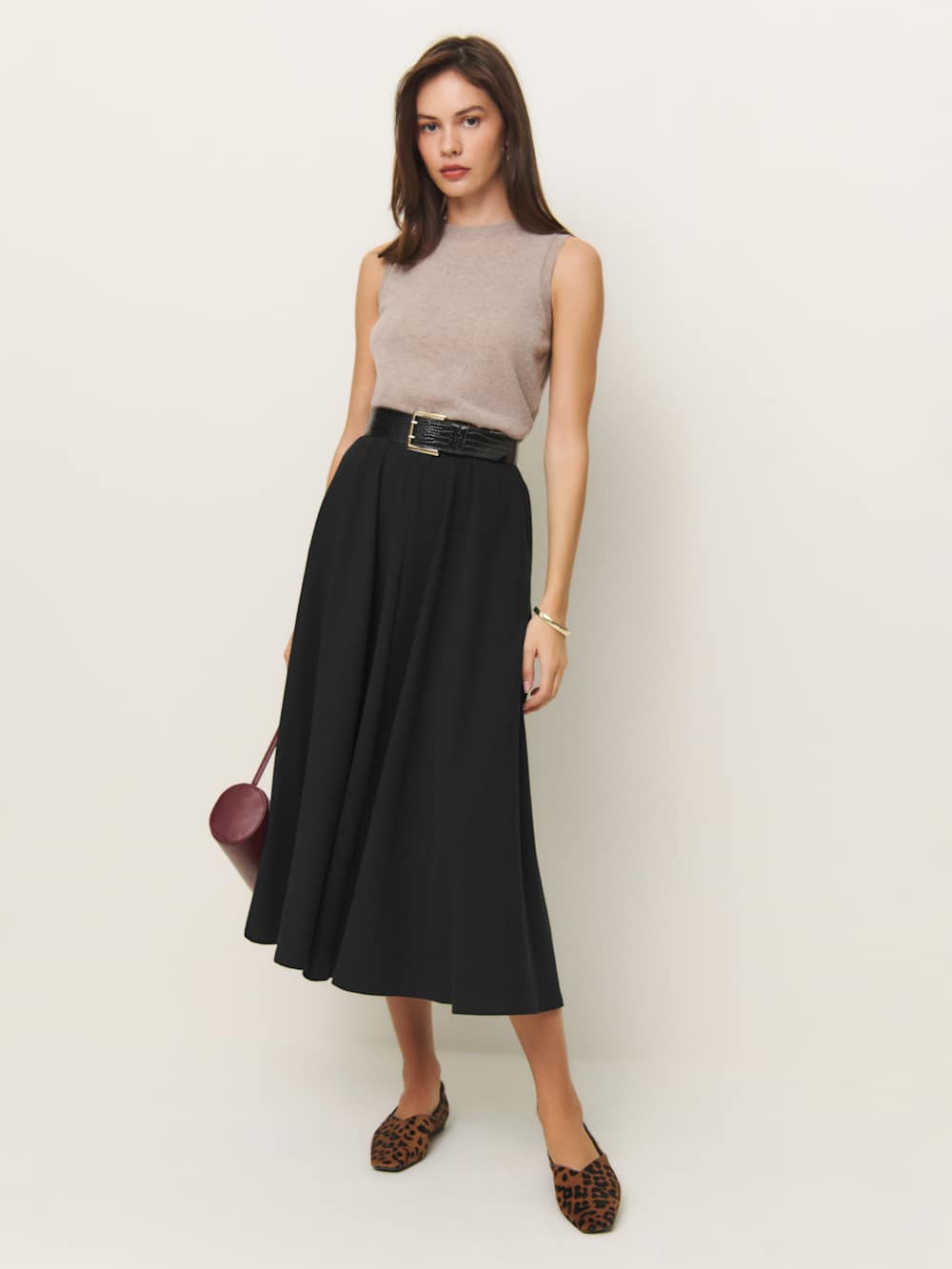 Reformation Esti Knit Skirt - Black