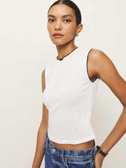 Reformation Ryland Pointelle Tank - White