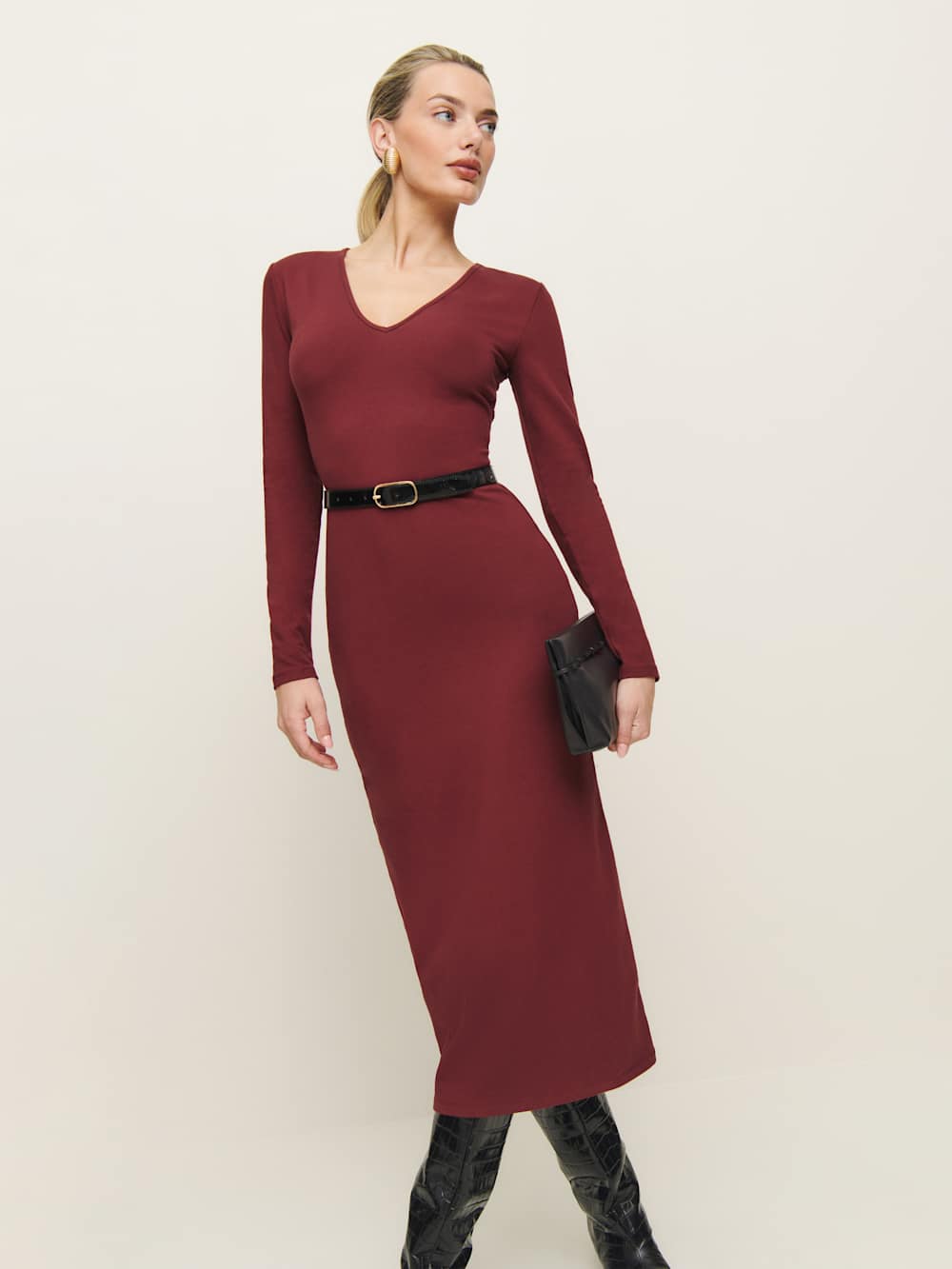 Reformation Amira Knit Dress - Chianti