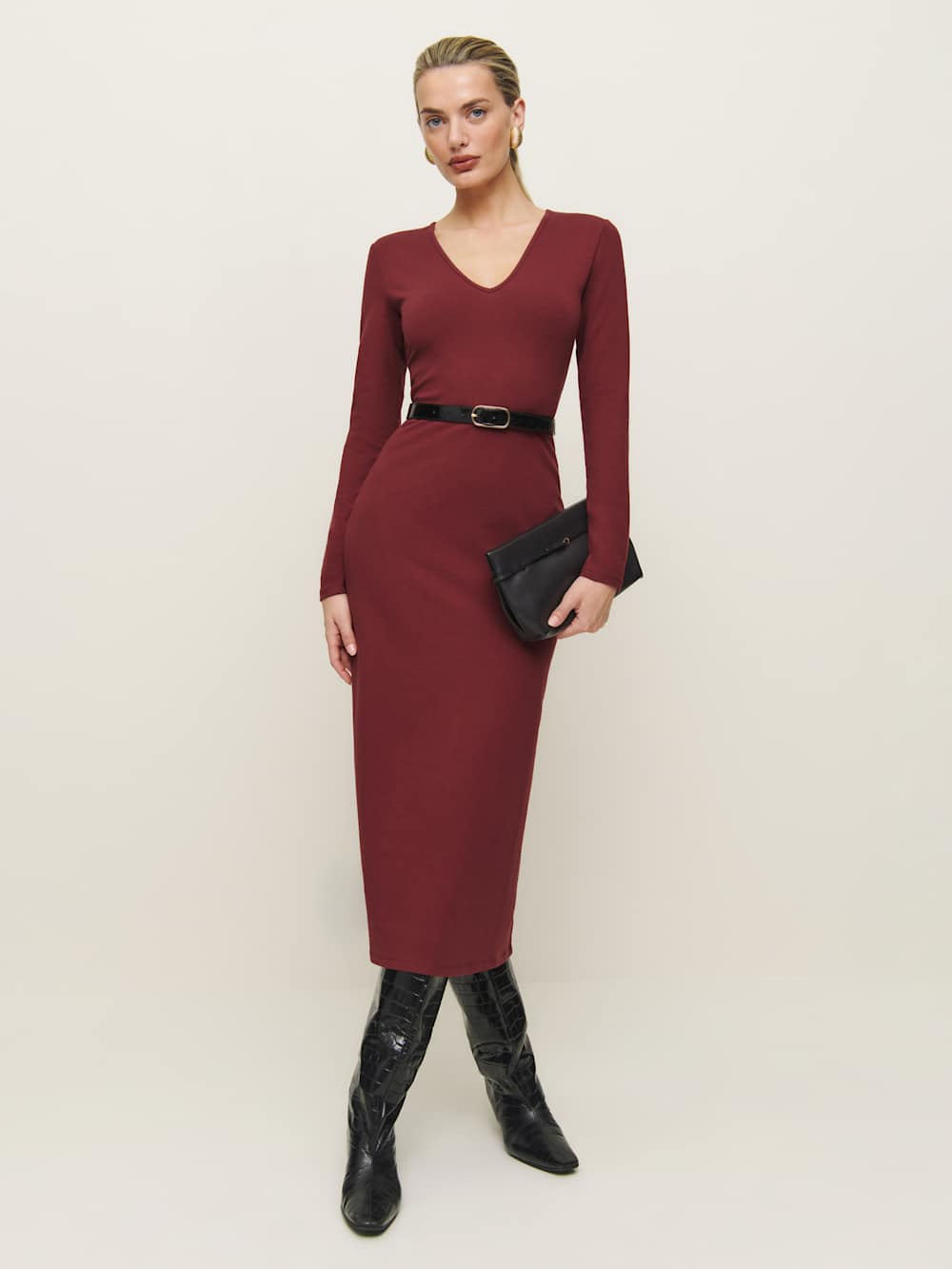 Reformation Amira Knit Dress - Chianti