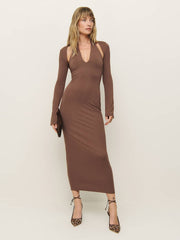 Reformation Eden Knit Dress Set - Coffee