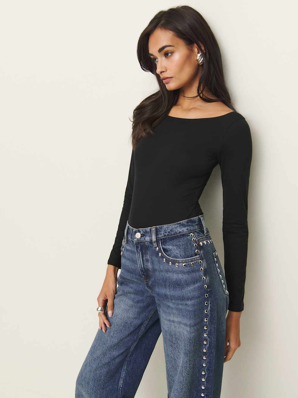 Reformation Serene Knit Bodysuit - Black