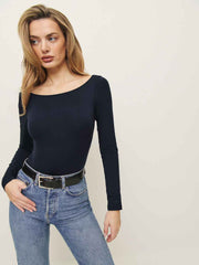 Reformation Serene Knit Bodysuit - Midnight