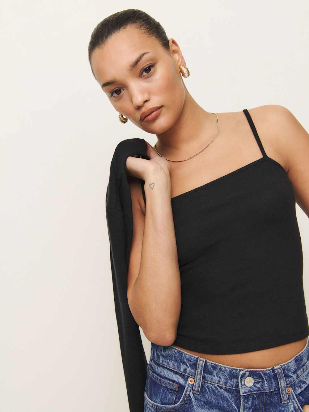 Reformation Chloe Knit Shrug Set - Black