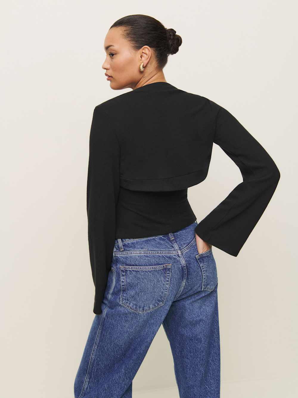 Reformation Chloe Knit Shrug Set - Black