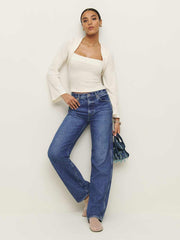 Reformation Chloe Knit Shrug Set - Fior Di Latte