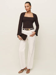 Reformation Chloe Knit Shrug Set - Mole