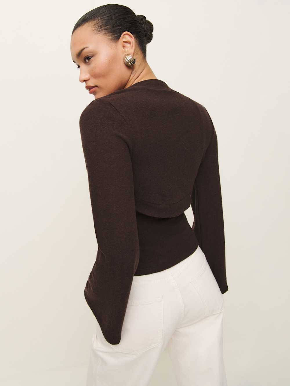 Reformation Chloe Knit Shrug Set - Mole