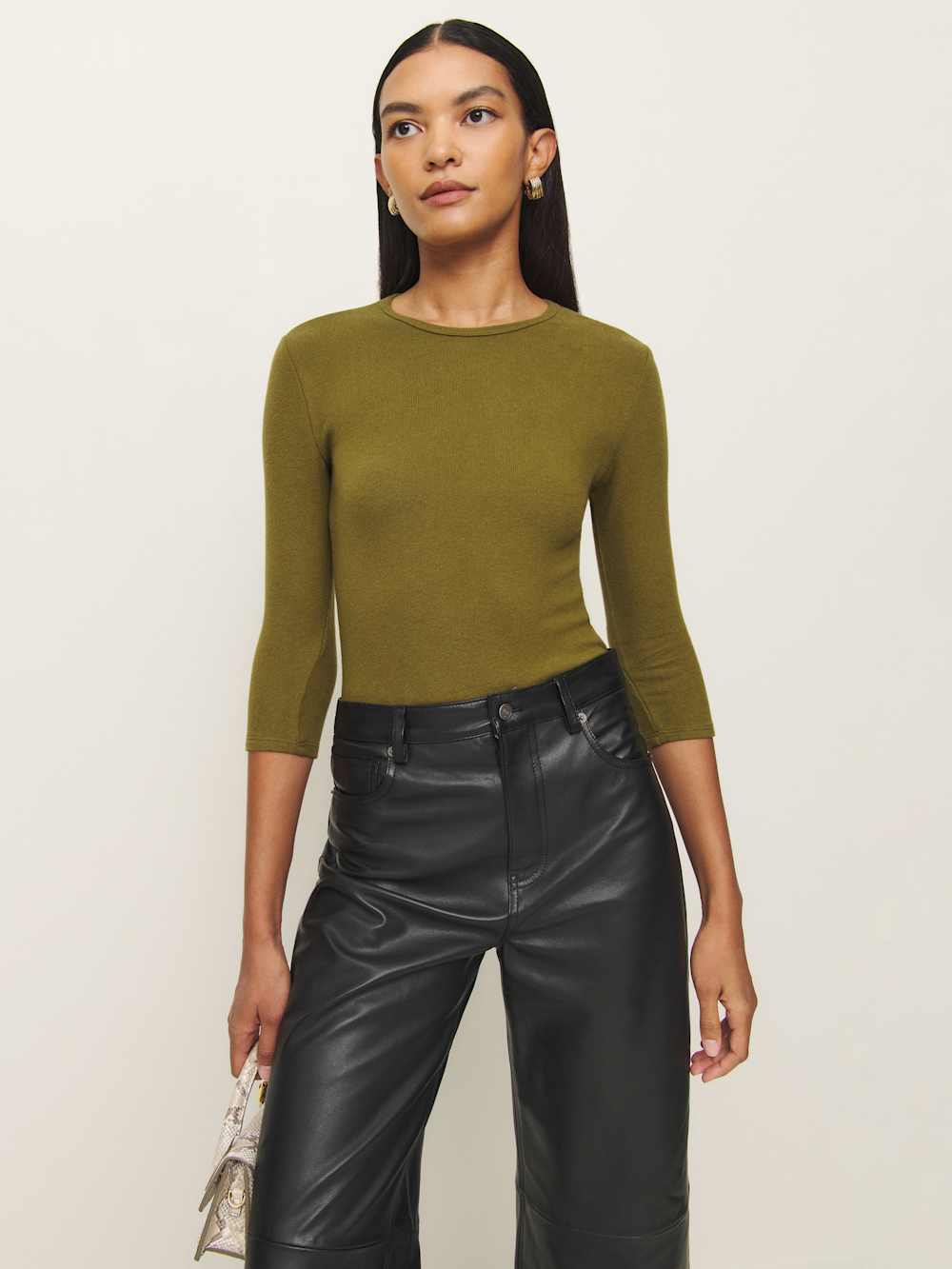 Reformation Hazel Knit Top - Pear