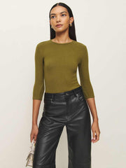 Reformation Hazel Knit Top - Pear