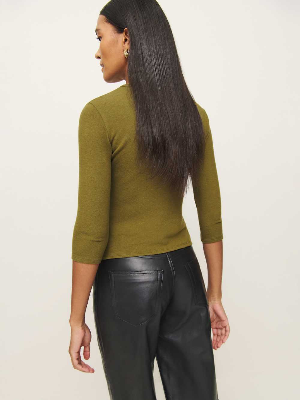 Reformation Hazel Knit Top - Pear