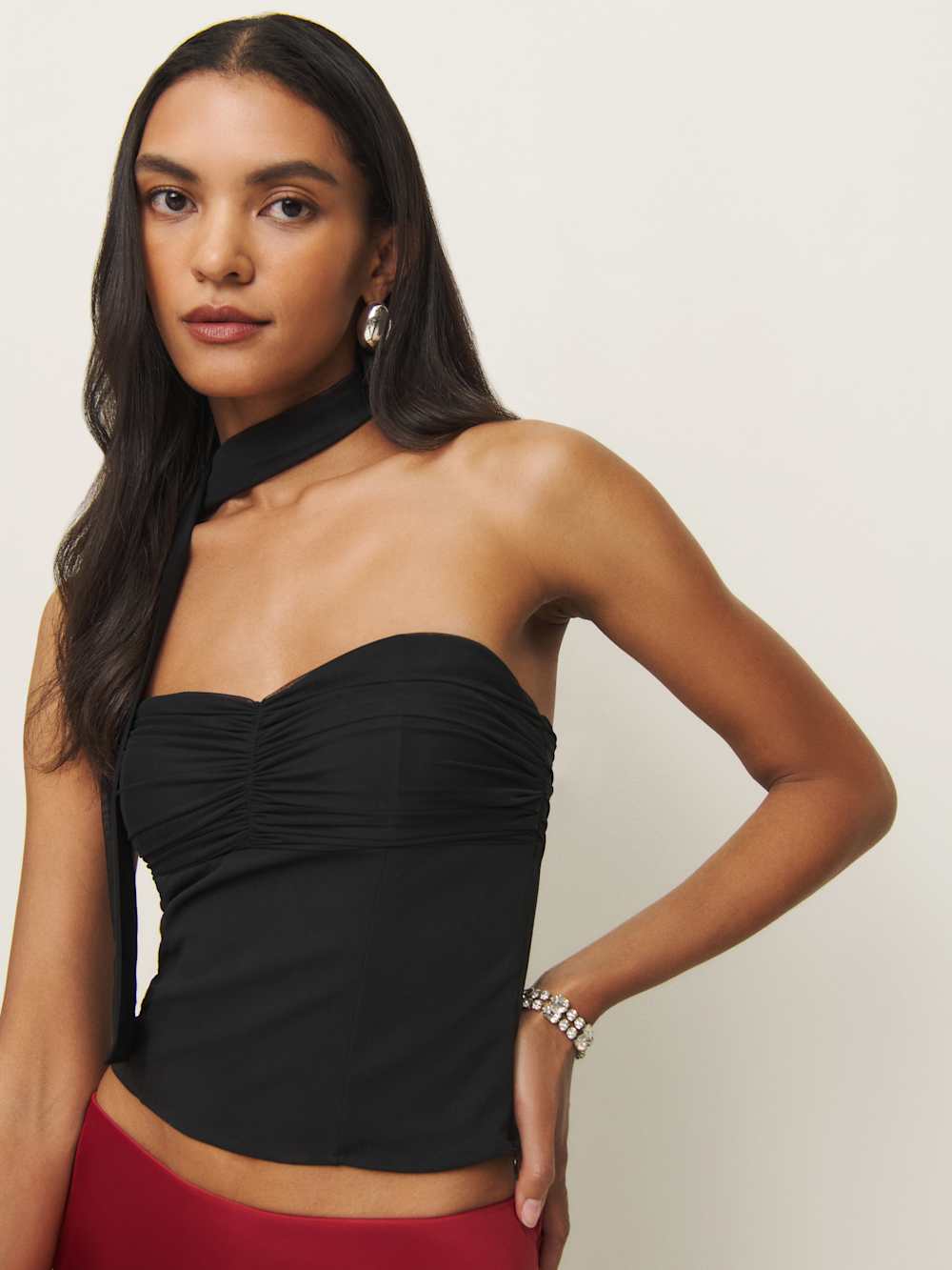 Reformation Ezra Knit Top - Black