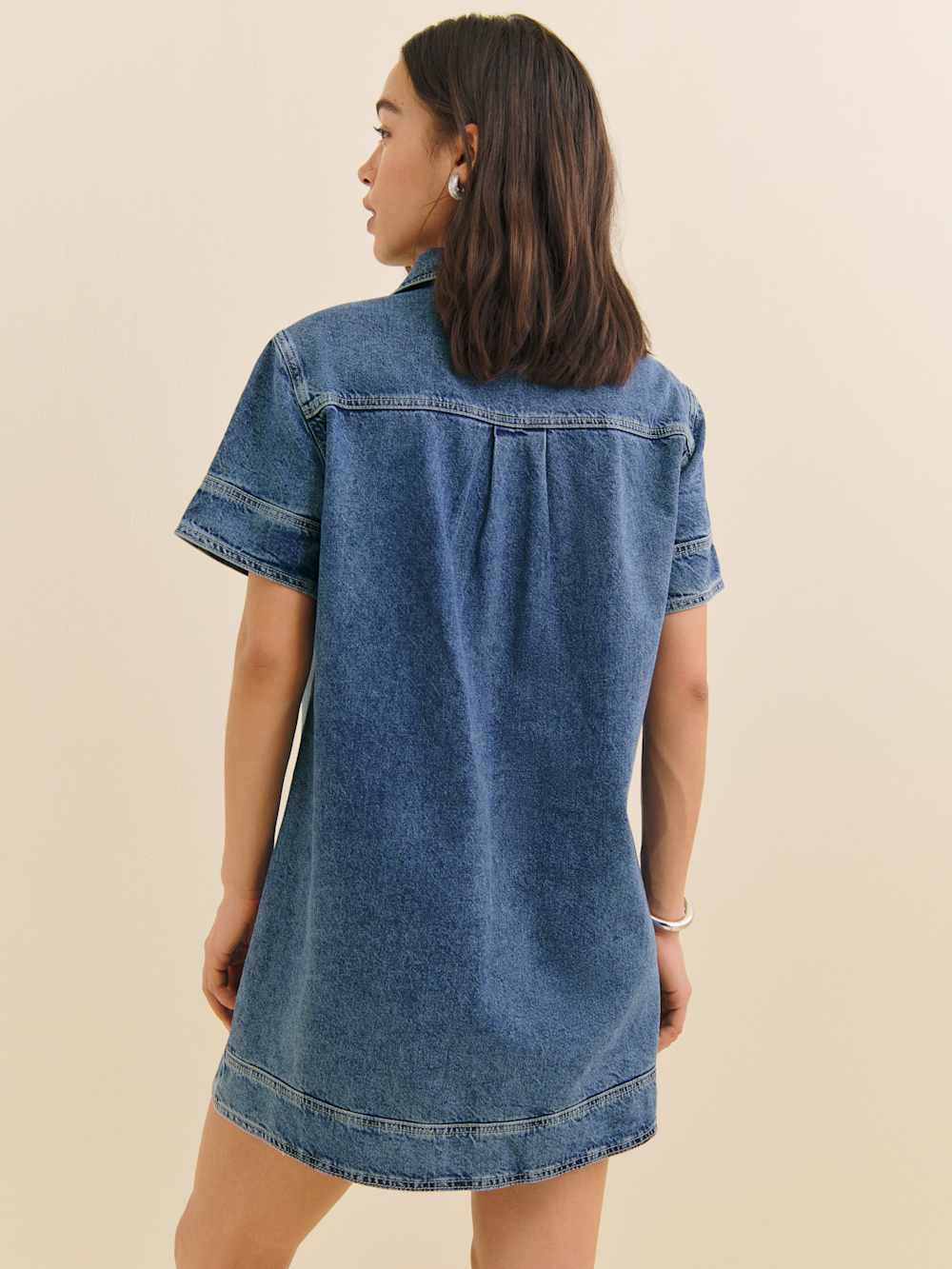 Reformation Clark Denim Mini Dress - Greely