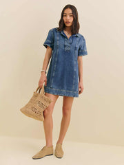 Reformation Clark Denim Mini Dress - Greely